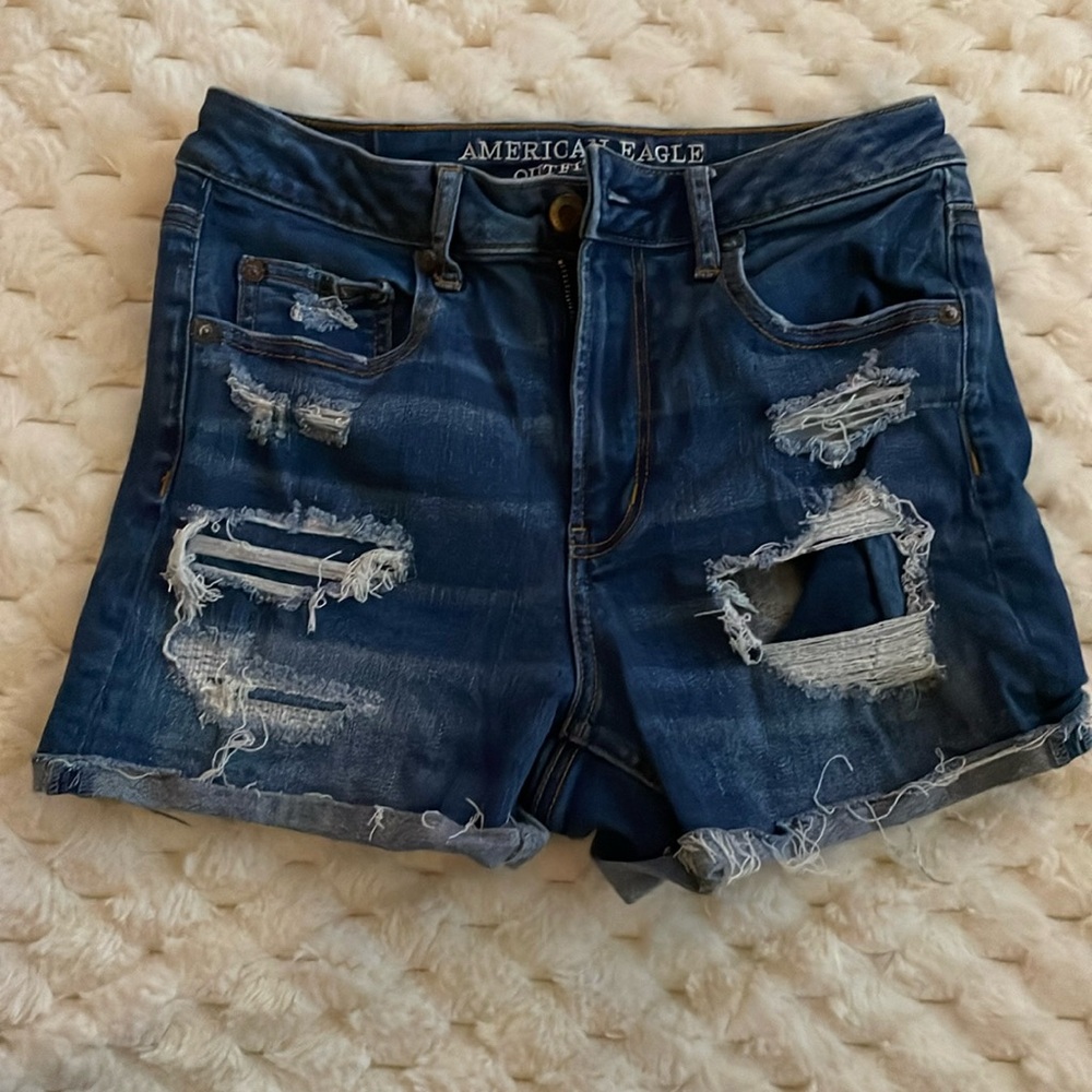 American eagle super stretch super hi-rise shortie size 4
